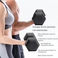 Pesas y Mancuernas Juego de Mancuernas Hexagonales Pesas de Ejercicio pesa Gimnasio en Casa para Gimnasio Fitness Negra - details 4