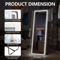 153x50cm Espejo de pie Grande, Espejo de Cuerpo Entero Pared Rectangular, Espejo Cuerpo Entero Pared LED, Espejo Pared vestidor, Dormitorio, Negro - details 52