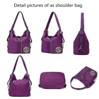 Mochila multifuncional 3 en 1 para mujer, bolsa de hombro de tejido de nylon, bolsa de la compra reutilizable, bolsa de viaje cruzada, bandolera, mochila escolar para estudiantes, informal - details 4