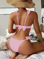 Conjunto de bikini push-pull para mujer, bikini sexy de encaje con lazo, traje de baño de dos piezas para mujer, traje de playa L 2024 - details 19
