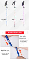 Bastón de Trekking plegable portátil para exteriores, bastón de senderismo para acampar de 5 secciones, telescópico nórdico para ancianos - details 12