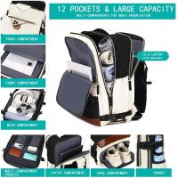 Mochila para mujer con compartimento para zapatos, estuche para portátil de 39,62 cm, mochila para senderismo y multicompartimentos aprobada, - details 4