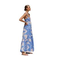 Vestidos largos de playa estampados para mujer, vestido largo bohemio con tirantes finos para vacaciones, informal, A-e, verano 2024 - details 21