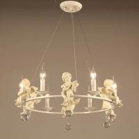 Lámpara de techo de Ángel de resina europea, luz Led para sala de estar, comedor, lámpara de techo de cristal E14, Lustre - details 4