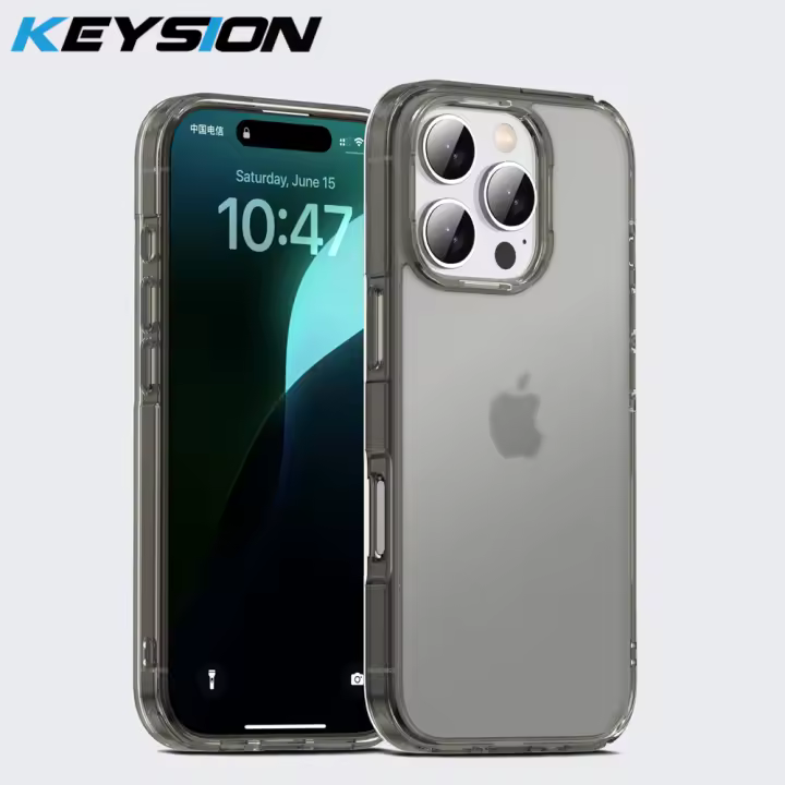 KEYSION-funda transparente mate para iPhone 16 Pro Max, carcasa trasera de silicona suave y transparente, a prueba de golpes, para iPhone 16 15 Pro Max - 1