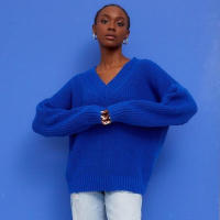 Suéter Casual de Mujer para Otoño e Invierno, Cuello en V, Elegante, Holgado, de Punto. - details 8