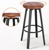 2 unids/set taburete de Bar con asiento giratorio de piel sintética 4 patas de Metal taburete alto con reposapiés para comedor cocina cafetería - details 8