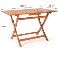 Juego de Muebles de Jardín Confort Madera Comedor Plegable 5 Pzas Exterior Patio Terraza 120x70x75cm - details 3