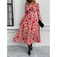 Vestido bohemio de manga larga para mujer, elegante cuello en V para vacaciones, 2025 - details 4