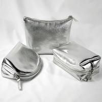Bolso de Makupé de Cuero Suave Plateado Organizador de Viaje Portátil Bolsa de Cosméticos - details 1