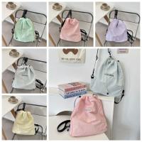 Mochila con cordón de nailon de estilo coreano, bolso deportivo ligero de nailon de Color fresco, bolso de viaje al aire libre Harajuku dulce para senderismo - details 6