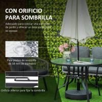 Mesa de Cristal para Jardín Redonda de Comedor con Marco de Acero Terraza Balcón Exterior - details 3