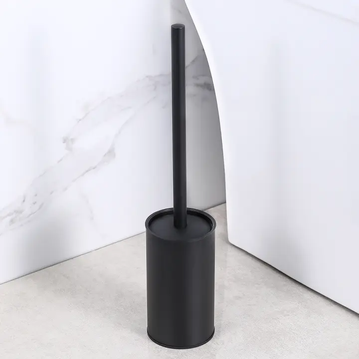 Juego de Cepillo y Porta Cepillo Profundo para Inodoro Compacto y Oculto para Baño Moderno en RV - 1