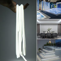 Tira de luces LED COB de neón, cinta de diodo impermeable con interruptor, enchufe de alimentación de la UE, CA de 220V, 288LED/m, FOB de alta densidad, RA90 - details 0