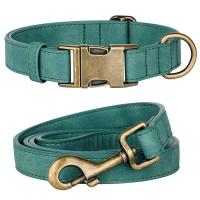 correa ustables cuero PU perro, Collar duradero cuerda de plomo mascotas, suave para perros pequeños, medianos y randes, - details 4