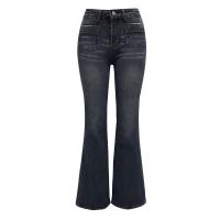 Vaqueros estilo retro para mujer, cintura alta, corte ajustado, acampanados - details 1