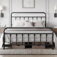 Cama Doble con Estructura Metálica Negra, Estructura Simple de Hierro para Colchón 140X200cm - details 0