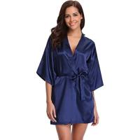 Bata de satén para mujer, lencería íntima, ropa de dormir sedosa, regalo de boda nupcial, bata de baño tipo kimono informal, camisón Sexy - details 25