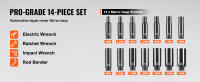 SucceBuy Juego de llaves de impacto de 1/4", juego de llaves métricas profundas de 14 piezas de 4-15 mm, acero de aleación de Cr-Mo de 6 puntos para reparaciones automotrices - details 1