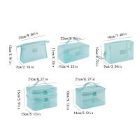 Bolsa de maquillaje portátil de malla, bolsa de cosméticos de malla transparente, ligera y cuadrada, con cremallera, estuches de cosméticos de gran capacidad para acampar - details 2