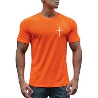 Camiseta Deportiva de Poliéster para Hombres Cuello Redondo, Manga Corta, Secado Rápido, Ropa Deportiva Transpirable para Gimnasio y Correr en Primavera/Verano - details 9