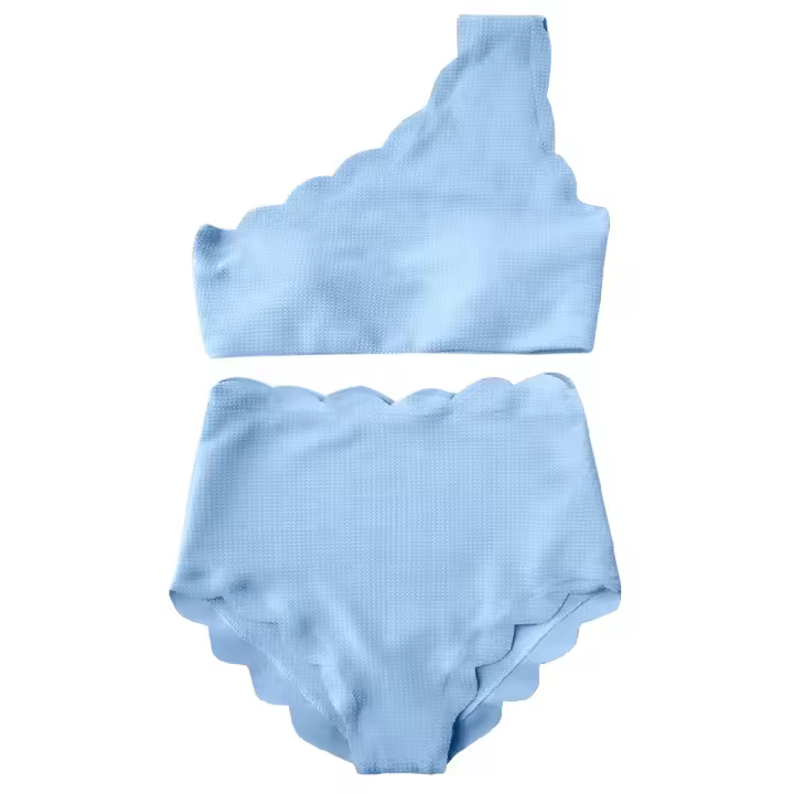 Traje de baño de bikini europeo y americano traje de baño de pétalos bikini de cintura alta dividido para mujer traje de baño para mujer - 1