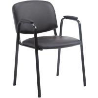 Silla Confidente Ken Pro En Cuero Sintético I Silla De Conferencia con Base De Metal Negro I Silla De Oficina Sin Ruedas I Color:, Color:Negro - details 0
