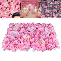 Panel de pared de flores artificiales de seda, Hortensia de rosas falsas, bricolaje, decoración Floral, 12 piezas - details 0