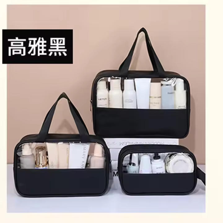 Bolsa de maquillaje transparente portátil para mujer - 1