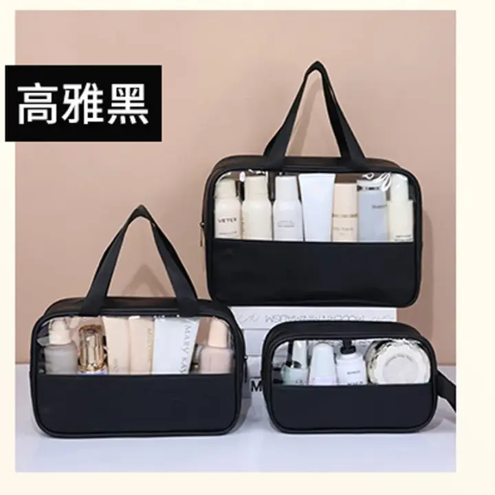 Bolsa de maquillaje transparente portátil para mujer - 1