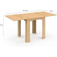 Mesa de comedor extensible rectangular, 4-8 personas, haya, 80-160 cm - details 7