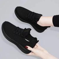 Zapatillas de deporte transpirables con punta redonda para mujer, zapatos informales y cómodos de suela gruesa, a la moda, para primavera y otoño - details 3
