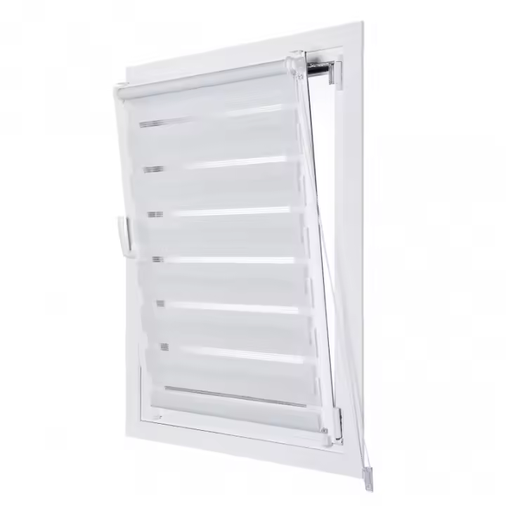 Estor Noche y Día Easyfix para Ventanas Abatibles, Alta Privacidad y Fácil instalación, Estores enrollables con Doble Tejido. Estores sin Taladrar para Ventanas y Puertas. - 1
