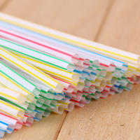 Pajitas de plástico flexibles para beber, accesorios desechables a rayas, multicolor, arcoíris, para Bar y fiesta, 100-1500 piezas - details 2