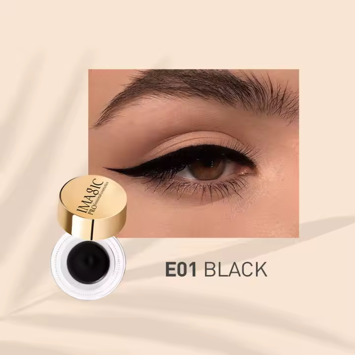 IMAGIC Gel de Eyeliner Impermeable Duración de 24 Horas Kit de Maquillaje con Pincel - 1