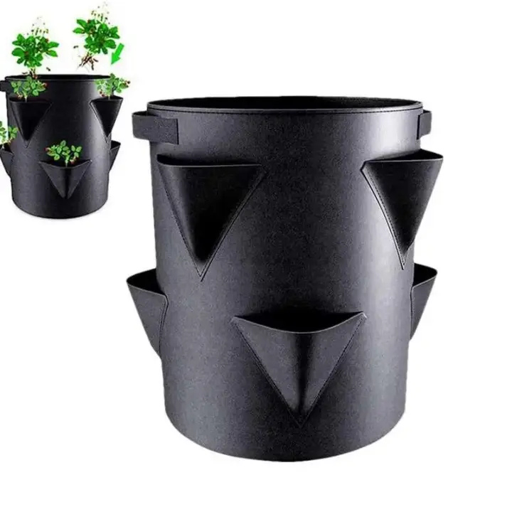 Cultivo de bolsas no tejidas de fresa de 6 lados, ETA para cultivo de plantas en jardín - 1
