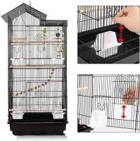 Jaula para pájaros de 2 puertas para pájaros, canarios, adoquines, periquitos, periquitos, piñones, metal, juguete incluido, perchas giratorias - details 5