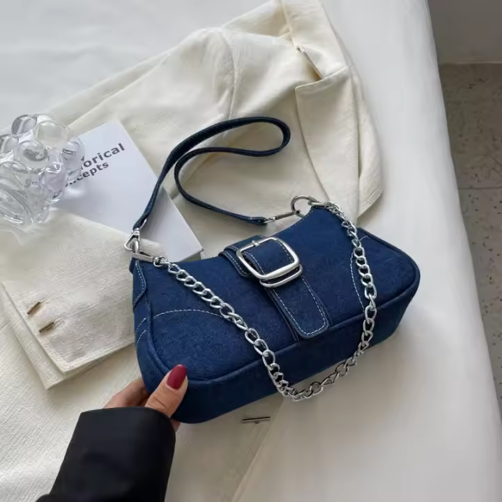 Bolso de Hombro Denim de Alta Calidad Bolso Messenger Retro para Mujeres - 1