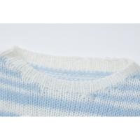 Suéter a rayas para mujer, Jersey holgado con cuello redondo - details 6