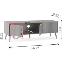 Mueble TV Lluvia 3 Puertas Color Roble, 130 cm (Ancho) 40 cm (Profundidad) 45 cm (Altura) - details 2