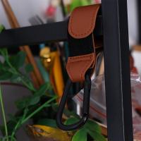 Bolsas colgantes giratorias de cuero PU, mosquetón de aleación de aluminio, ganchos para cochecito, Clips, gancho para cochecito, organizador de carrito, bolsa de bebé, gancho para cochecito - details 9