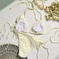 Bikini tanga para mujer, traje de baño brasileño con cordones, conjunto de bikini para mujer 2025 - details 17