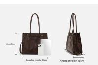 Nueva moda de las mujeres bolso de mano estilo fresco picante aceite cera cuero gran capacidad versátil bolso de hombro mensajero. - details 2
