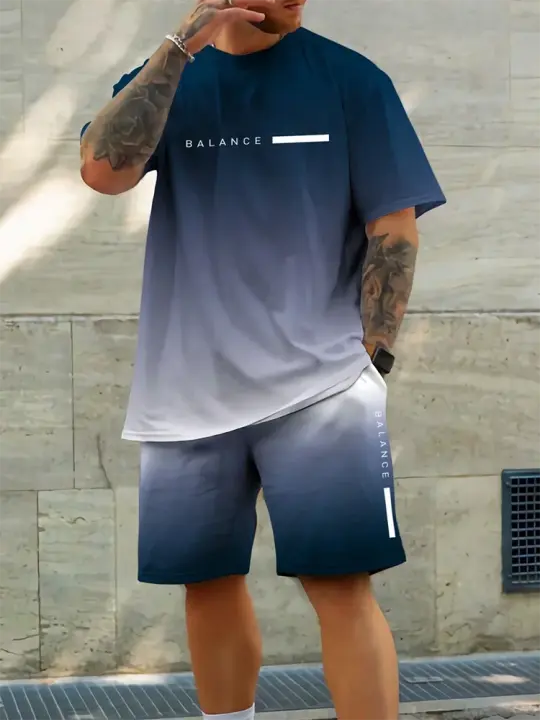 Conjunto casual de verano para hombre Camiseta de manga corta de moda urbana - 1