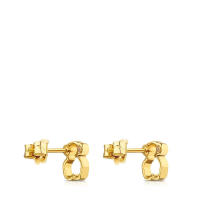 Pendientes de moda personalizados de oso hueco de plata de ley, pendientes de mujer con incrustaciones de perlas - details 2