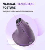 Ratón Vertical inalámbrico ergonómico con botón de ajuste de función, ratón recargable de 8 botones para Win/IOS/Android, modo Dual, BT5.0 - details 2