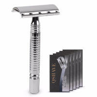 Qshave-Caja de regalo de afeitado de doble filo para hombre, mango corto clásico, 1 maquinilla de afeitar y 5 cuchillas - details 3