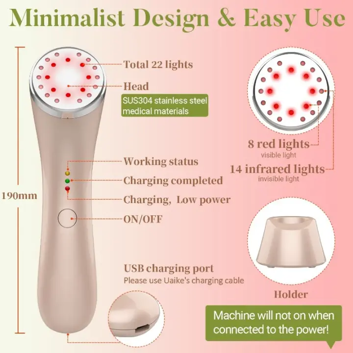 Masajeador Facial LED Rojo Terapéutico Anti-envejecimiento, Reafirmante y Rejuvenecedor - 1