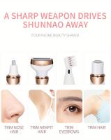 Maquinilla de afeitar eléctrica 4 en 1 para mujer, eliminador de vello húmedo y seco para vello púbico, cejas, nariz, cara, piernas, axilas - details 1