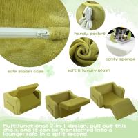 Sofá infantil plegable, cómodo sofá cama para niños pequeños, sofá cama 2 en 1 para esquina acogedora, habitación infantil, minisofá con función de dormir para niños y niñas, color verde - details 6